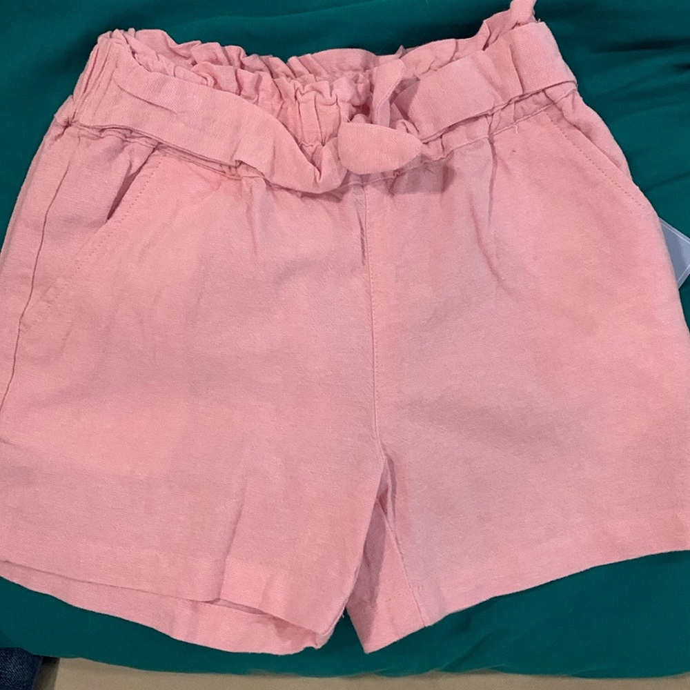 NWT pink linen/cotton shorts size 6